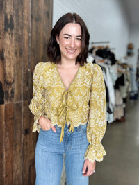 Mabel Top - Sage Bow