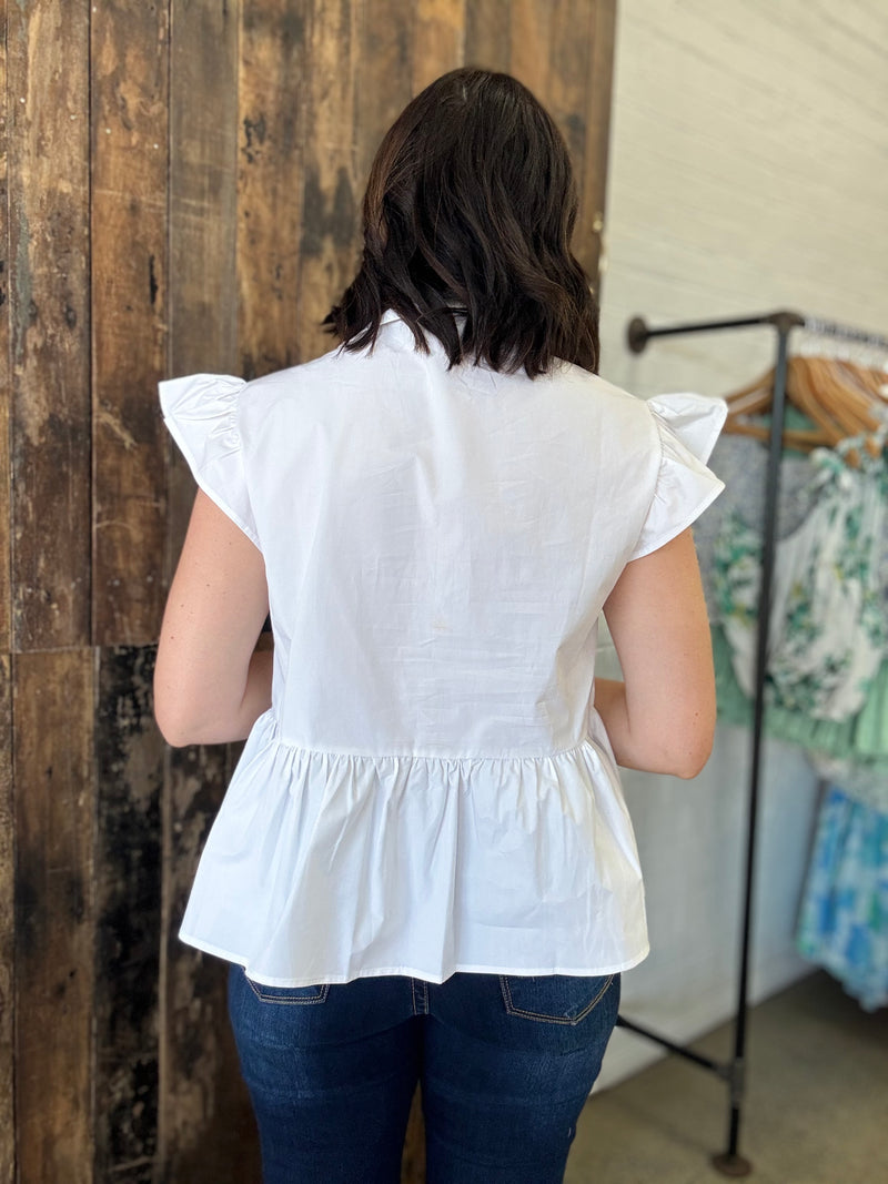Andie Top - White Frill