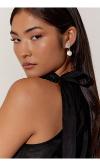 Earrings - Button Pearl Classic Drop Silver