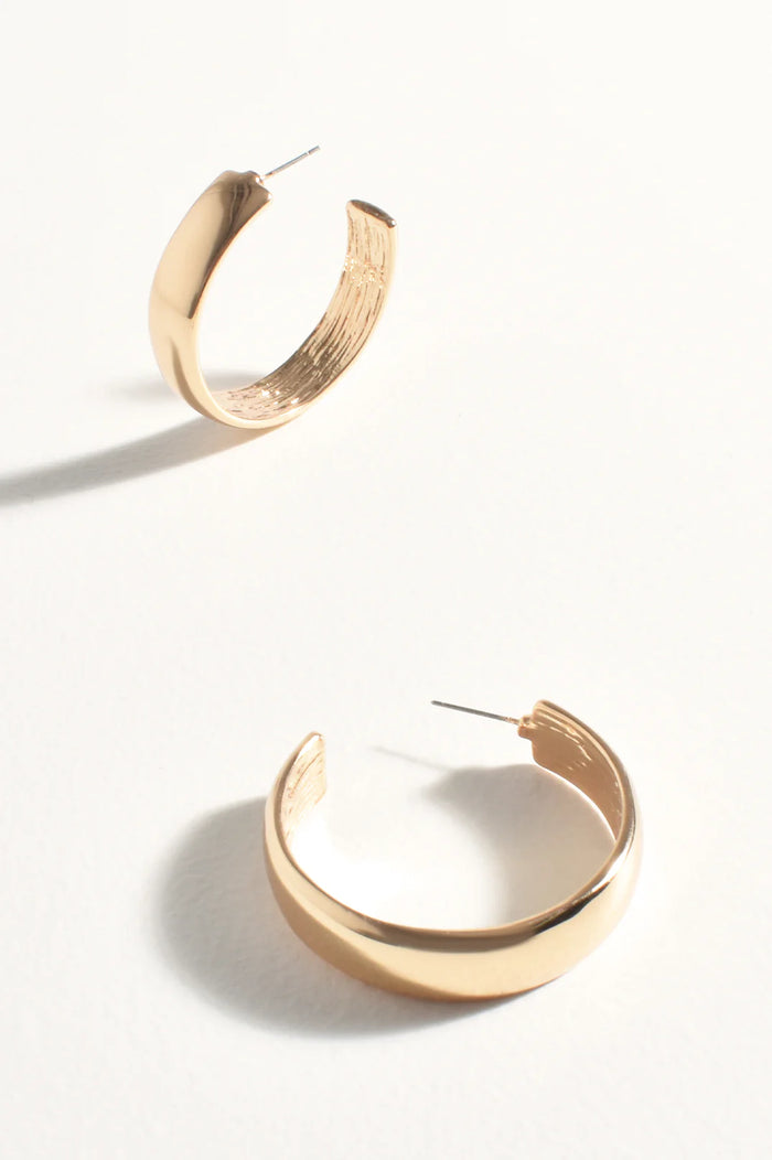 Earrings - Maxi Metal Everyday Hoops Gold