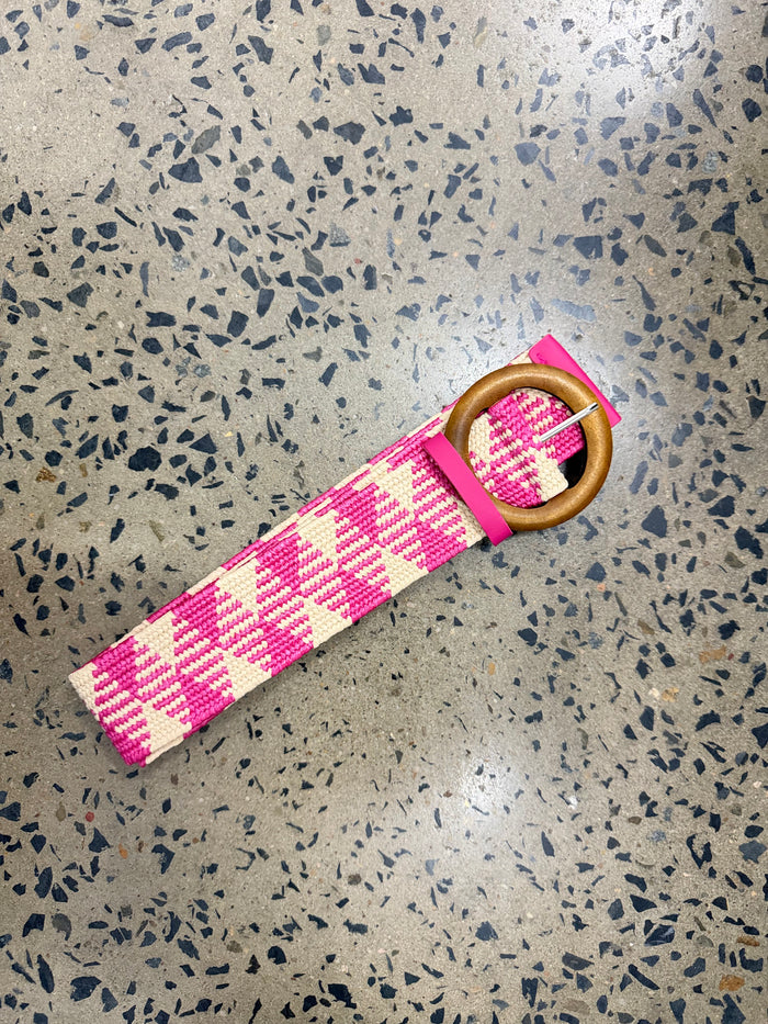 Boutique Belt - Pink & Beige