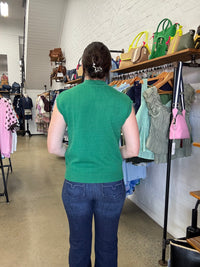 Lottie Knit Vest - Green/Pink