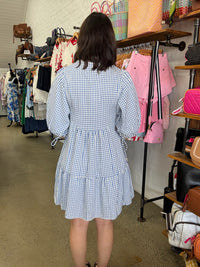 Hadley Dress - Blue & Cream Gingham