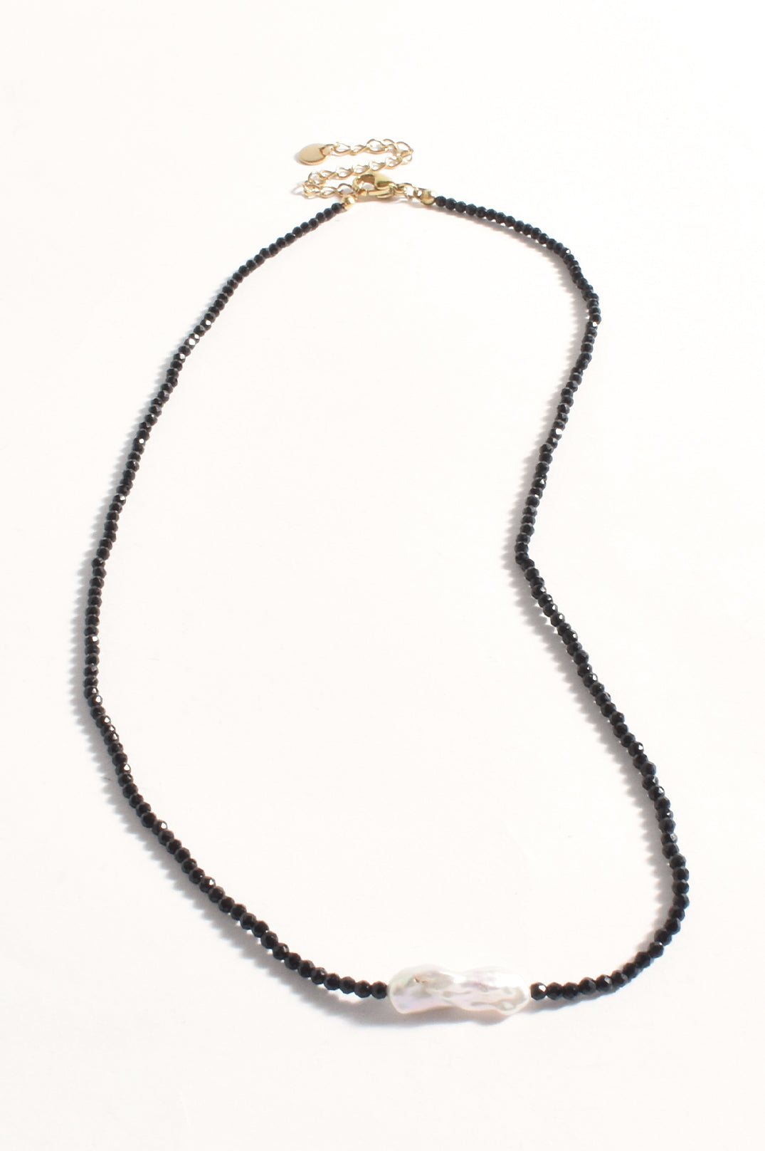 Necklace - Mini Black Bead with Pearl