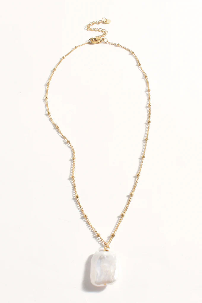 Necklace - Danity Square Pearl Pendant
