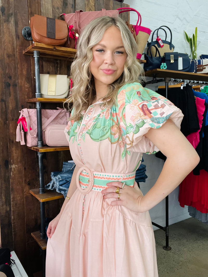 Kaylia Maxi Dress - Pink Tropical