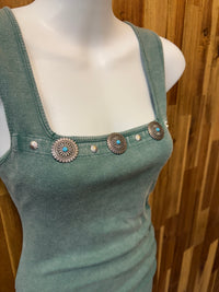 Rock & Roll Ruched Side Evergreen Dress (BWD0R08804-30)