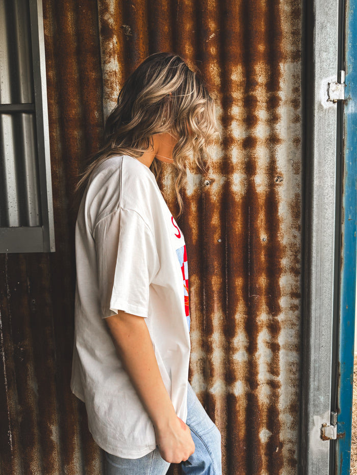 Sip & Yap Oversized Tee - White