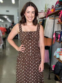 Shondra Dress - Chocolate Polka Dot