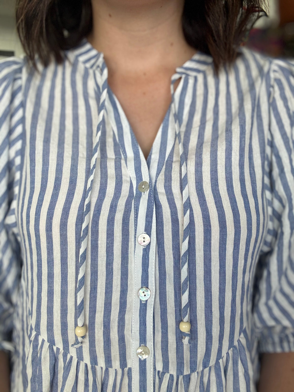 Hadley Dress - Blue Stripe