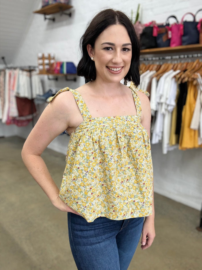 Golden Top - Yellow Floral