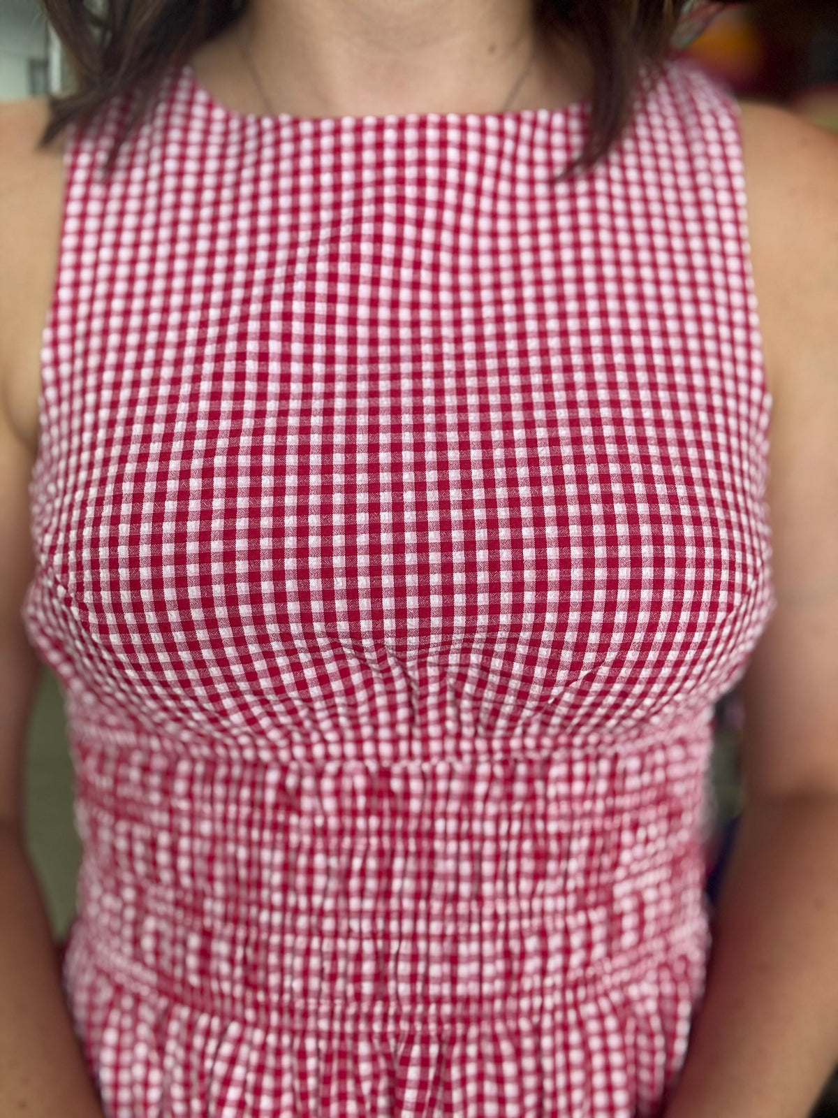 Lani Dress Mini - Red Gingham