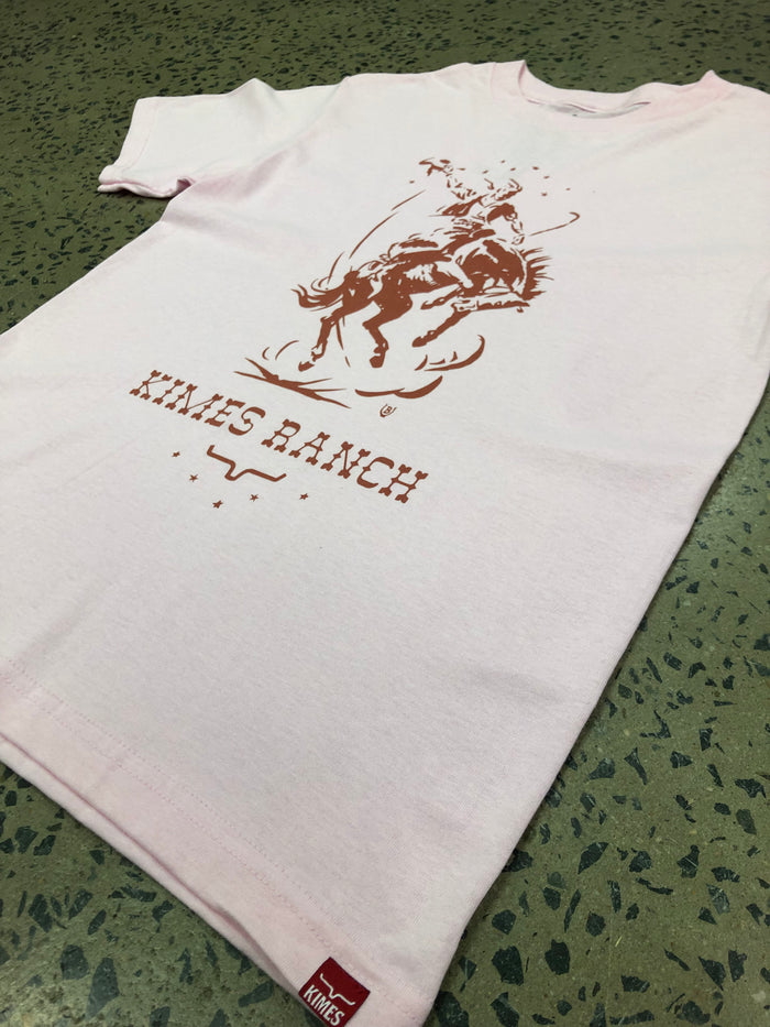 Kimes Ranch Tee - Lucky B Saddle Bronc (Pink)