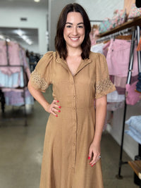 Ella Midi Dress - Tan