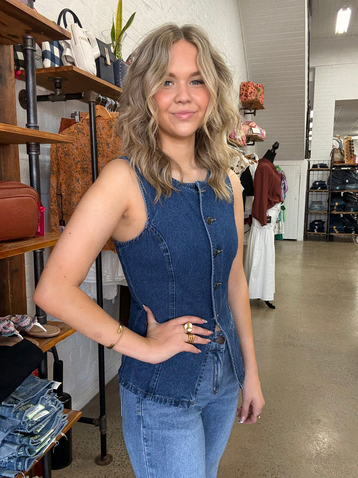 Lena Vest - Dark Denim