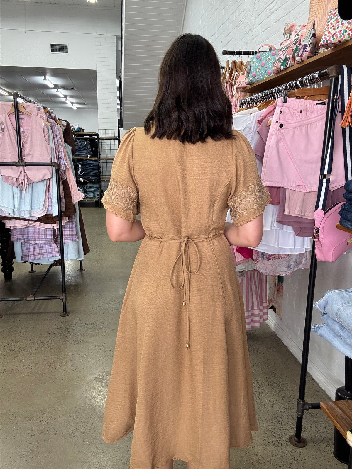 Ella Midi Dress - Tan