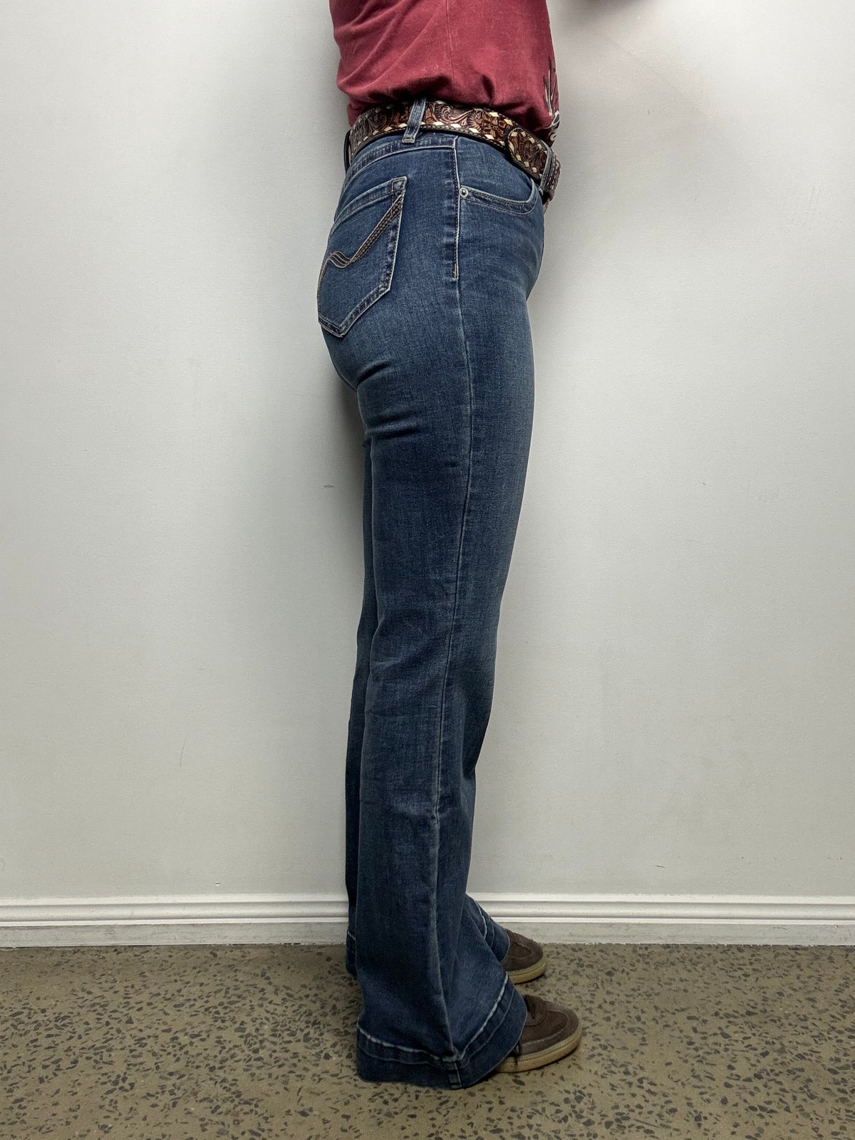 Rock & Roll Cowgirl Jeans - BW5HD09759 - Wave embroidery High Rise Trouser