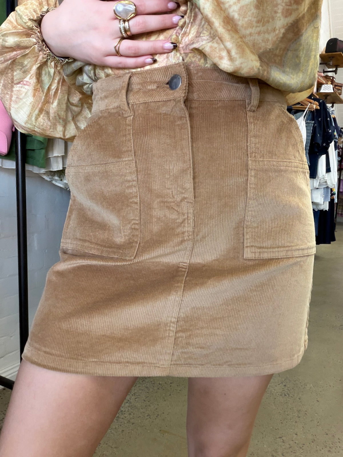 Bambi Cord Skirt - Tan