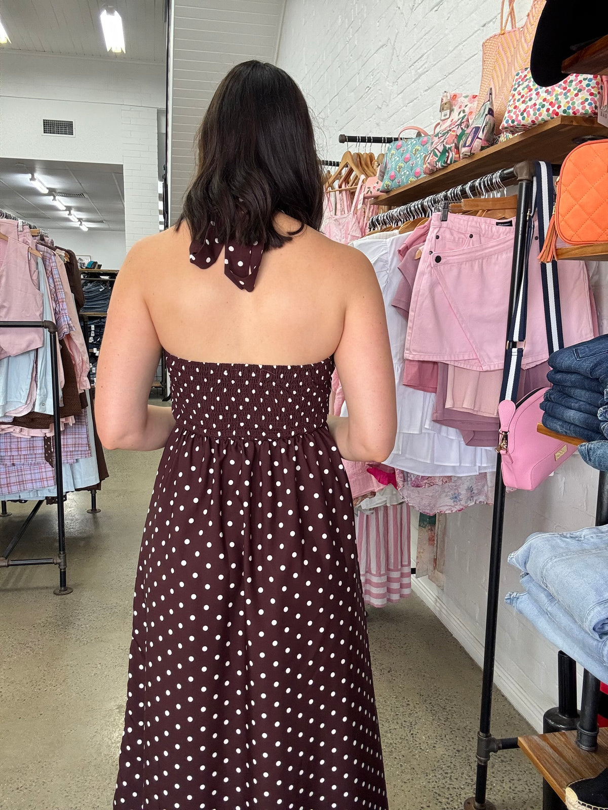 Betzie Maxi Dress - Berry Wine Polka Dot