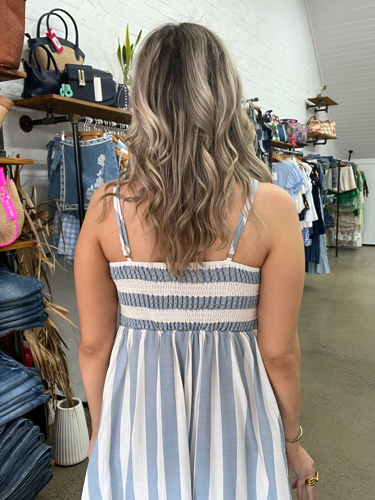 Hadley Dress - Blue Stripe