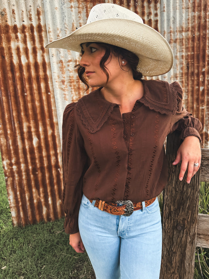 Callie Top - Brown Lace