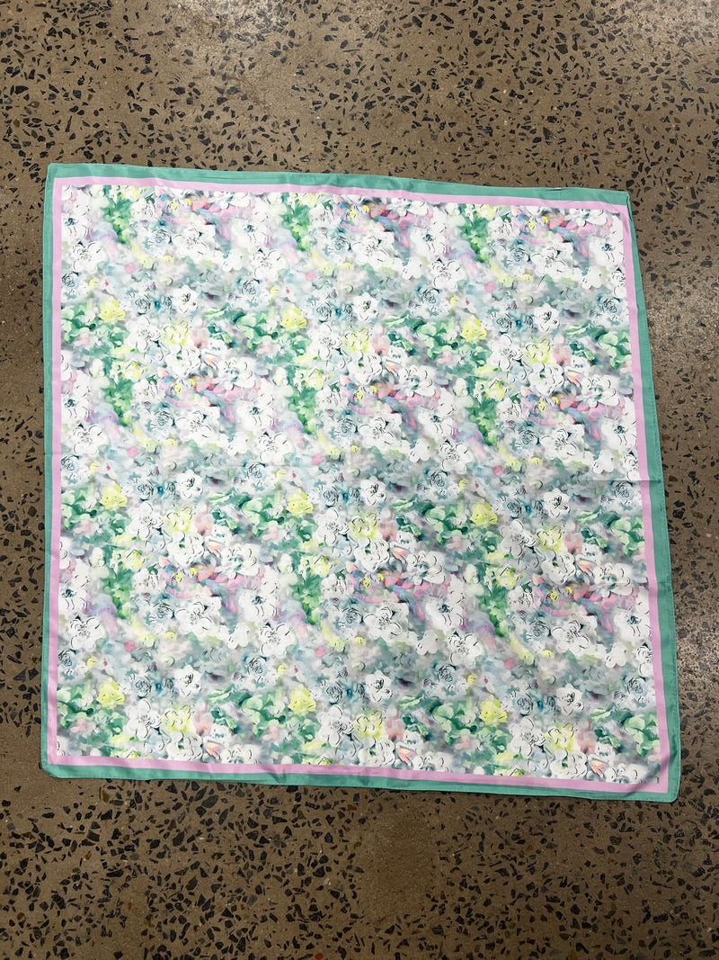 Western Wild Rag - Watercolour Flowers (Green)