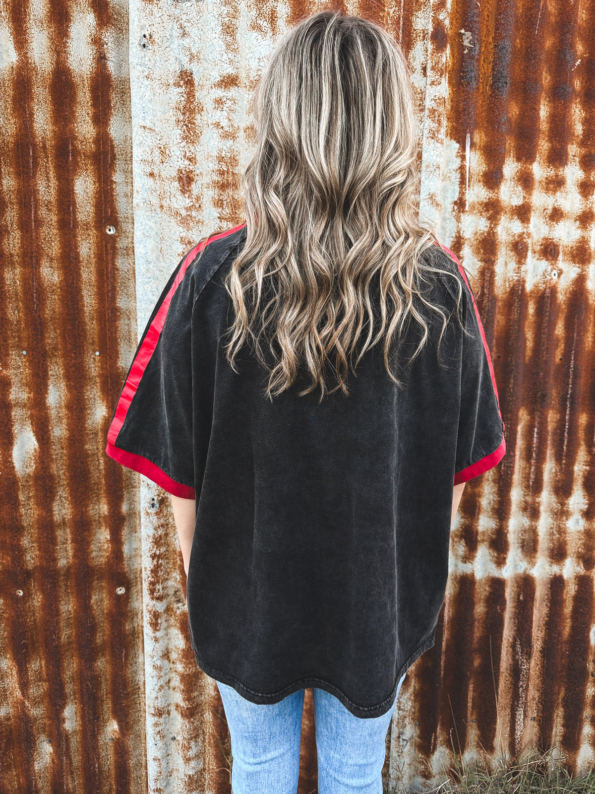 Lucky Eleven Oversized Tee - Charcoal