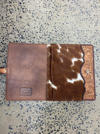 Cowhide Tooled Portfolio Cover - Brown