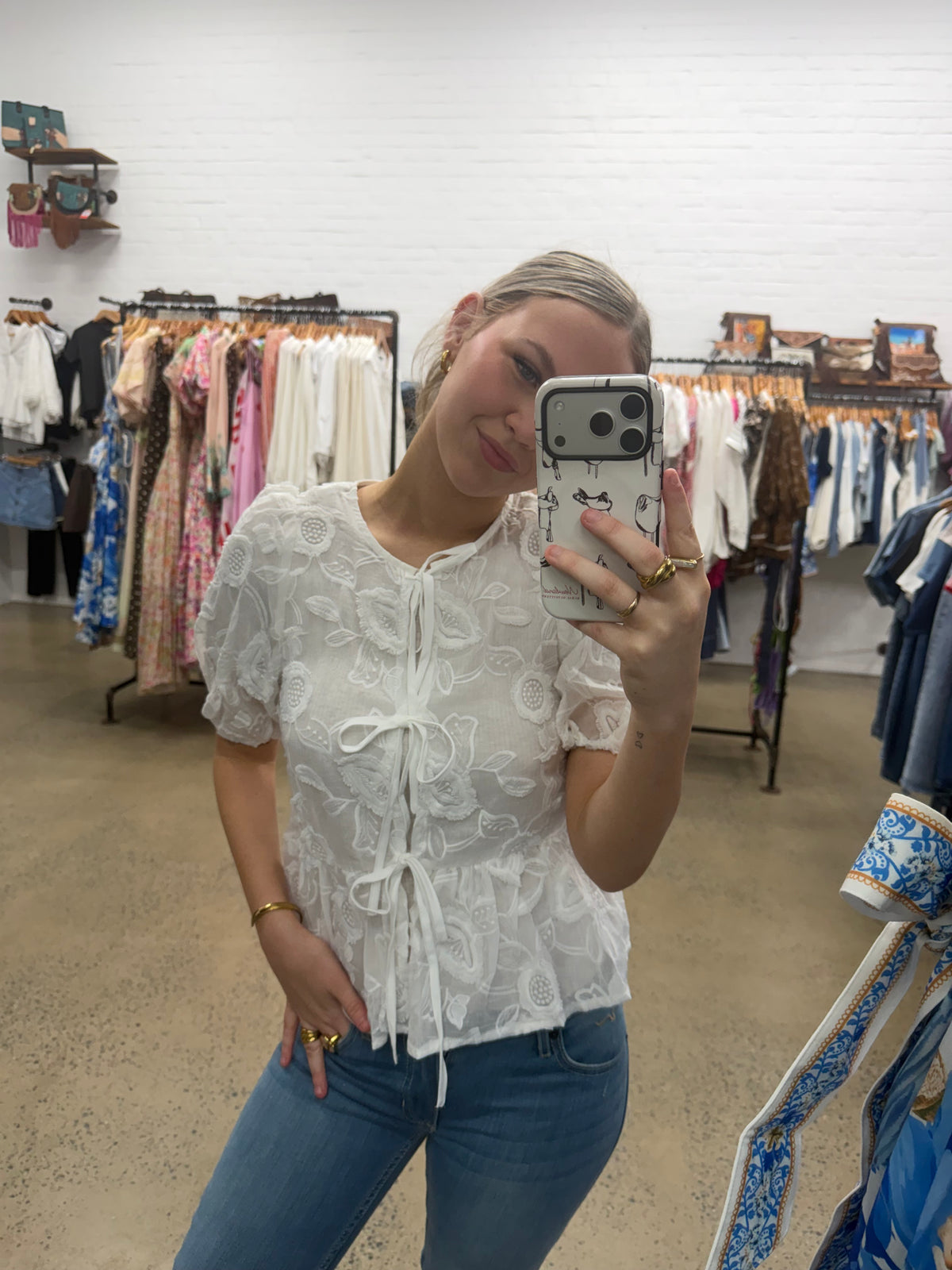 Ada Top - Sheer Floral