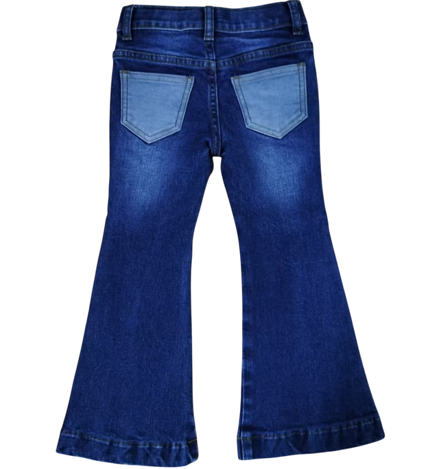 Girl's Shea Baby Jeans - Two Toned Denim Jeans
