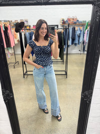 Clarabelle Floral Top - Blue