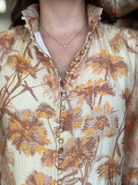 Bloom Top - Brown Print