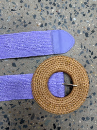 Boutique Belt - Rattan Buckle (Lilac)