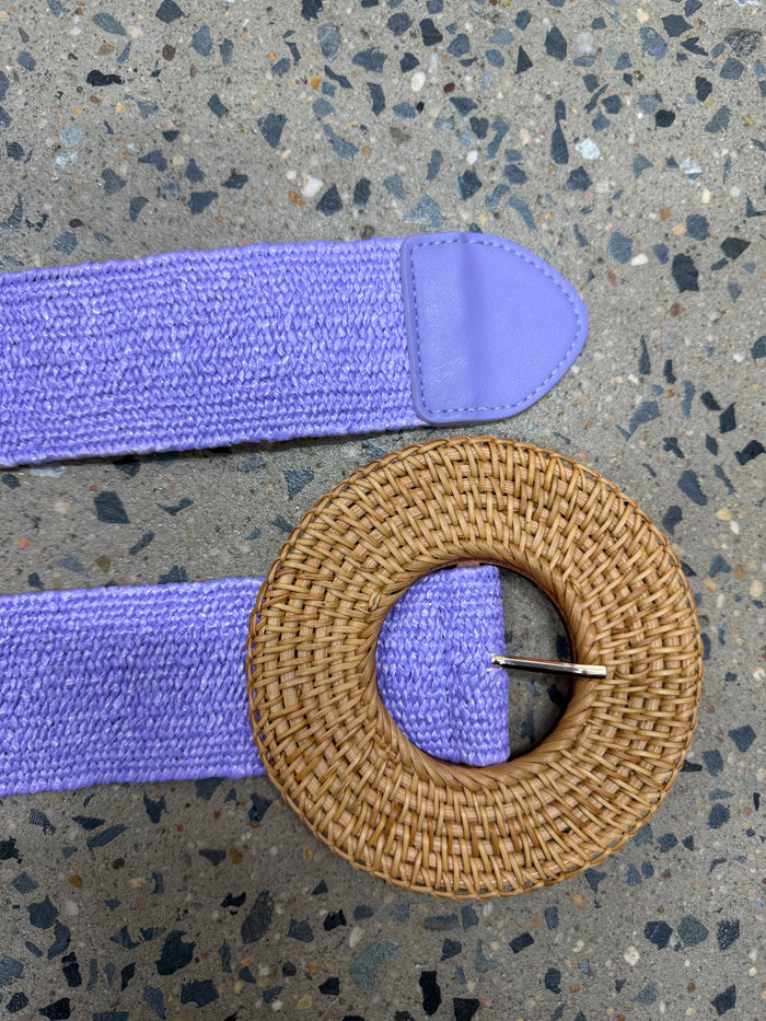 Boutique Belt - Rattan Buckle (Lilac)