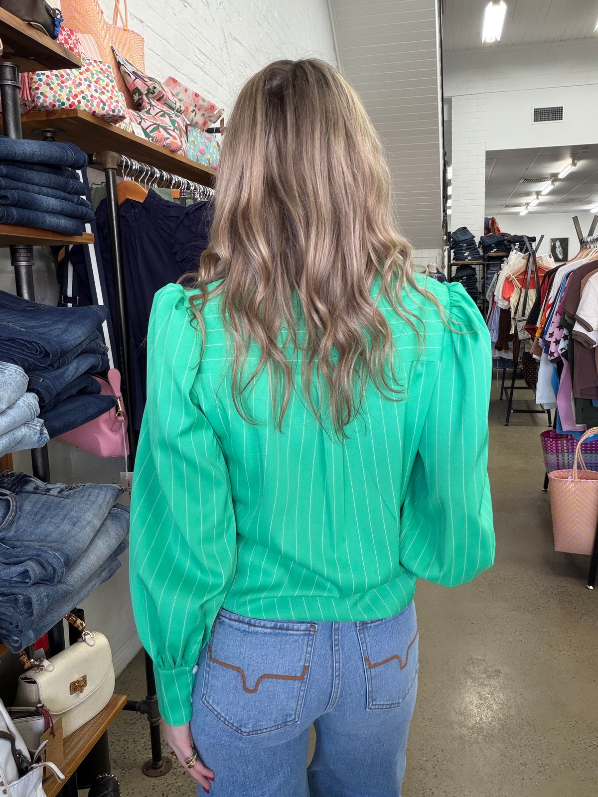 Dolly Top - Green Stripe