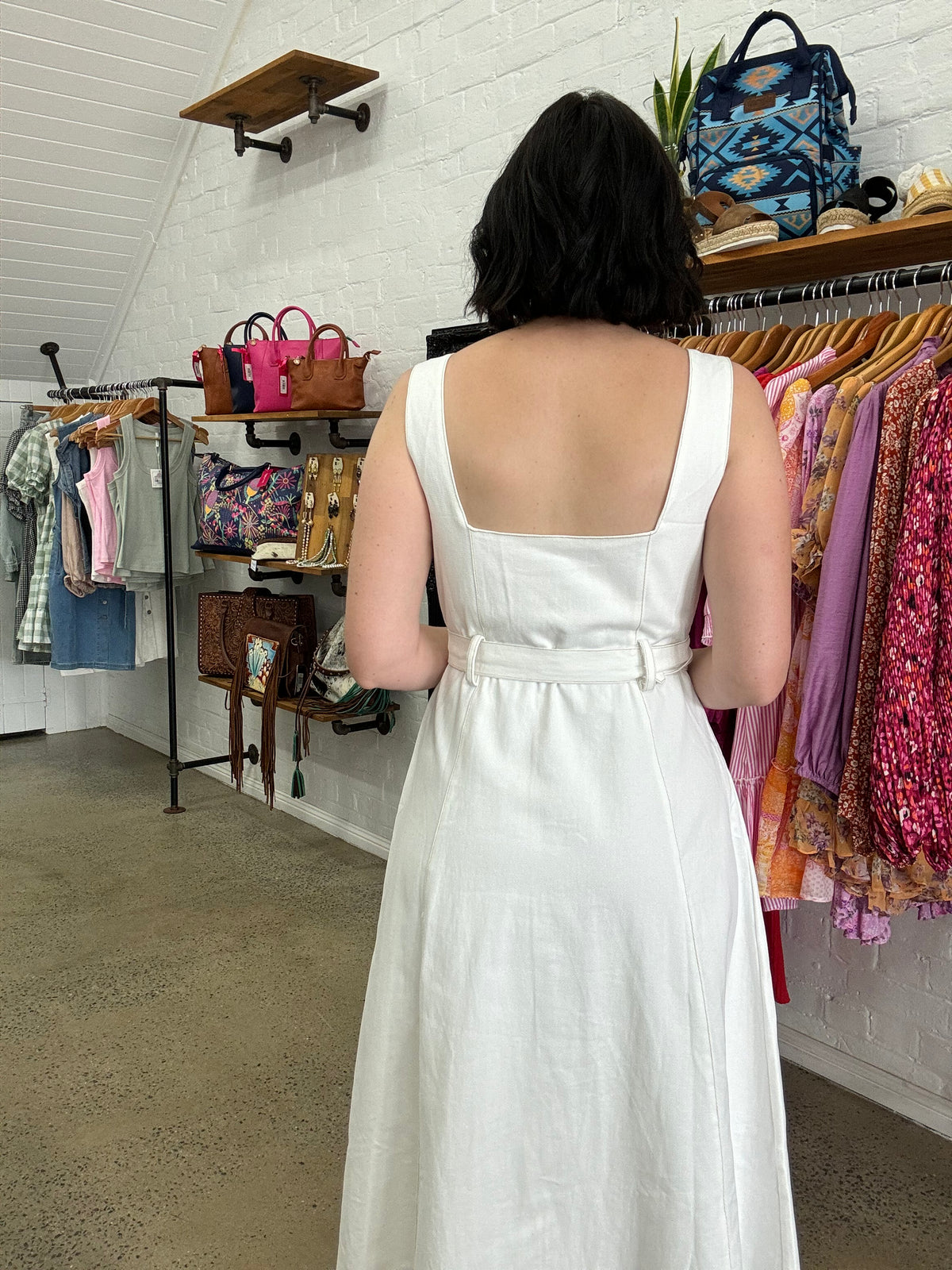 Lucinda Dress - White Denim