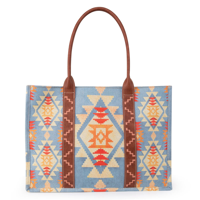 Wrangler Southwest Print Wide Tote - Brown (WG2203-8119)