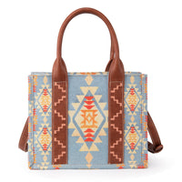 Wrangler Southwest Print Tote - Brown/Light Blue (WG2202-8120SBR)
