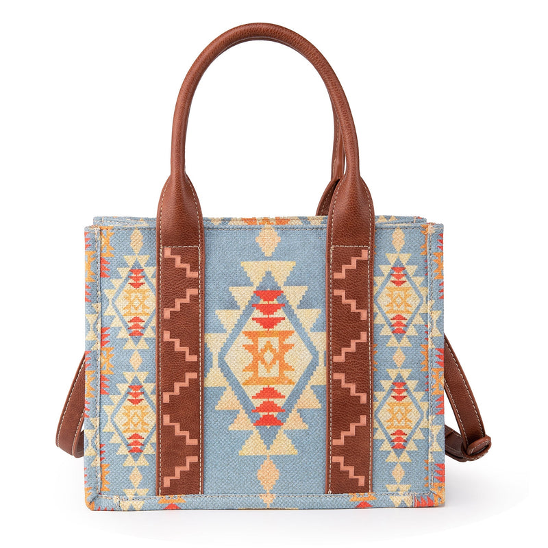Wrangler Southwest Print Tote - Brown/Light Blue (WG2202-8120SBR)