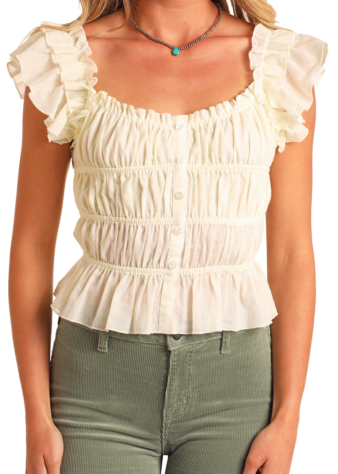 Reba Top - Ruched Peplum