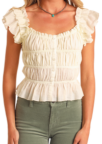 Reba Top - Ruched Peplum
