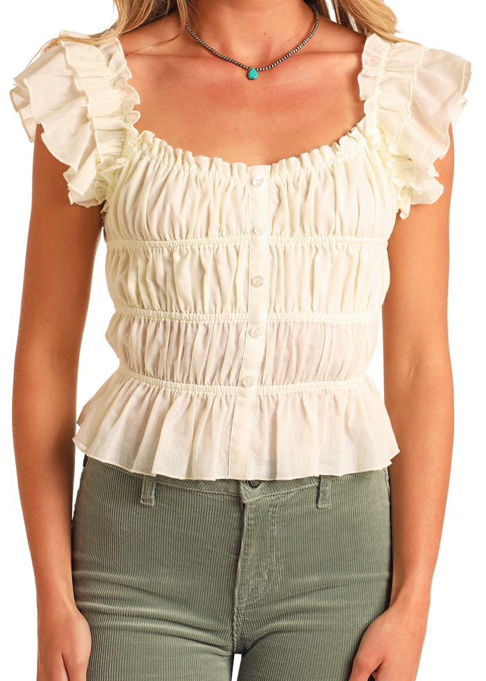 Reba Top - Ruched Peplum