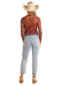 Rock and Roll - Boot Print Mesh Top (BW22T05897)