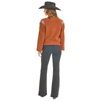 Rock & Roll - Women's Sweater with Border and Fringe (BW32T07001)