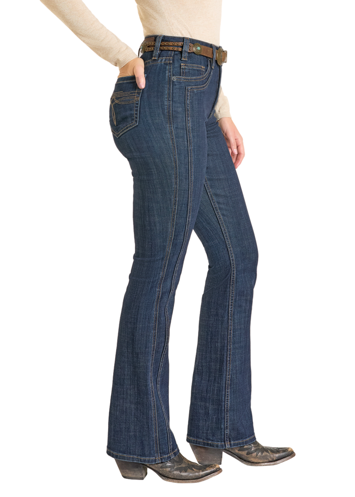 Rock & Roll Cowgirl Jeans - BW4HD07198 - Saddle Stitch High Rise Bootcut