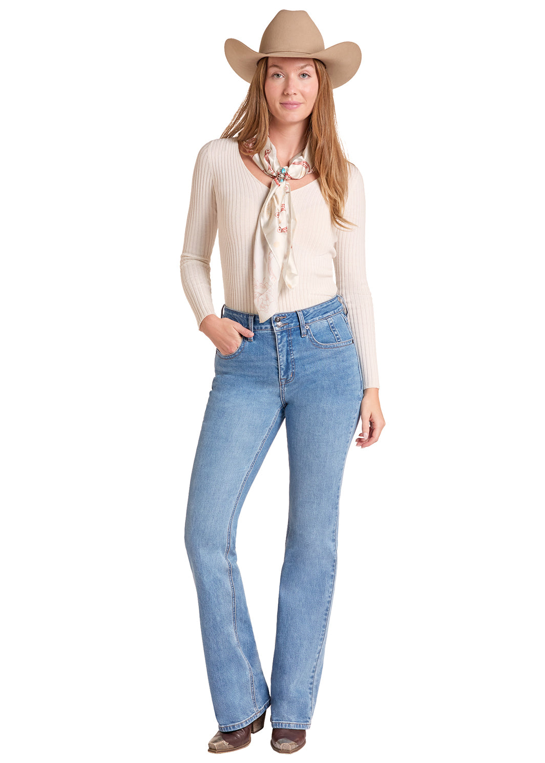 Rock & Roll Cowgirl Jeans - BW4HD09752 - Two Button High Rise Bootcut