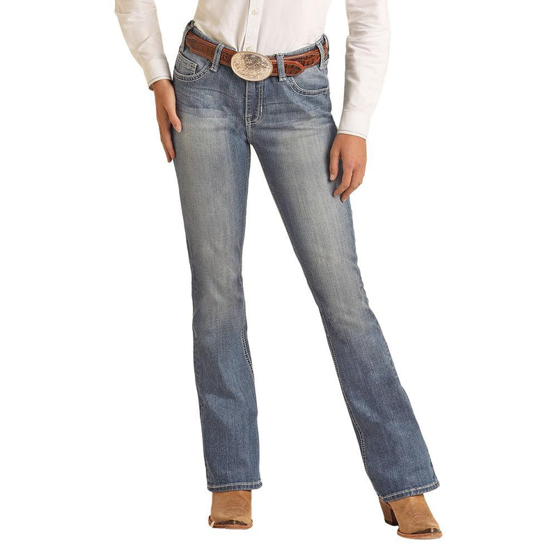 Rock & Roll Cowgirl Jeans - BW4RD04047 - Mid Rise Riding Fit