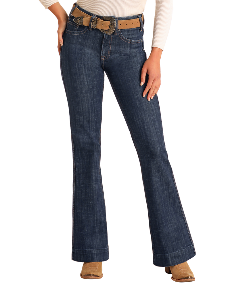 Rock & Roll Cowgirl Jeans - BW5HD06047- High Rise Trouser