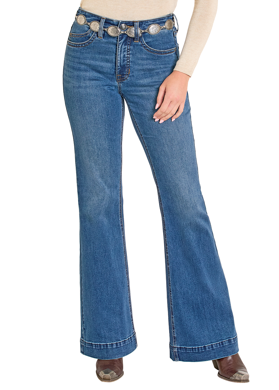 Rock & Roll Cowgirl Jeans - BW5HD07884 - Raised Denim High Rise Trouser