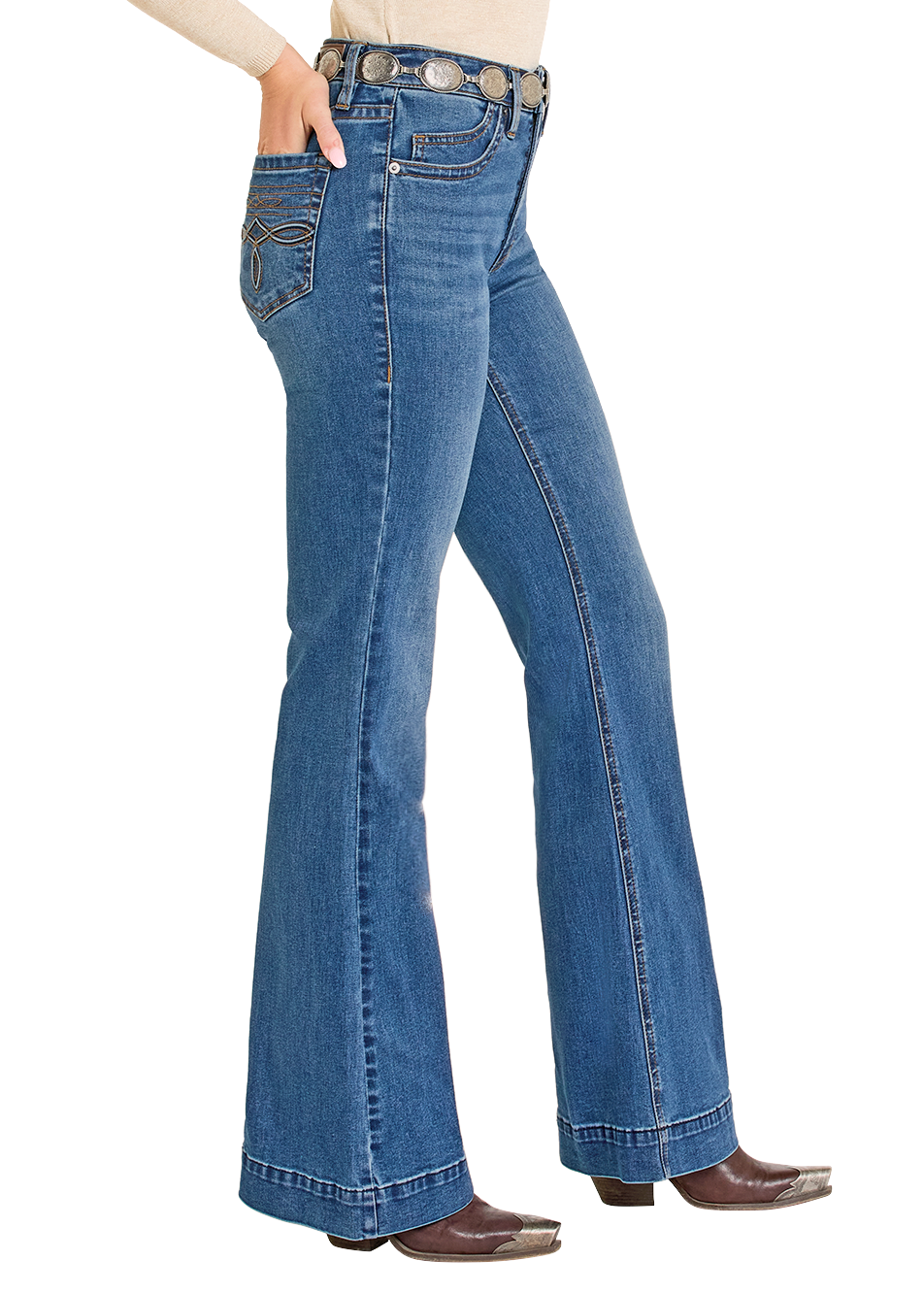 Rock & Roll Cowgirl Jeans - BW5HD07884 - Raised Denim High Rise Trouser